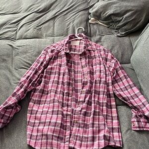 Aeropostale XS over sized pink flannel